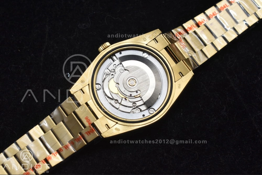 Lightweight DayDate 40 RG GMF Tungsten Weighted 904L Steel Black Dial with Crystal Markers On President Bracelet A2836 V 701