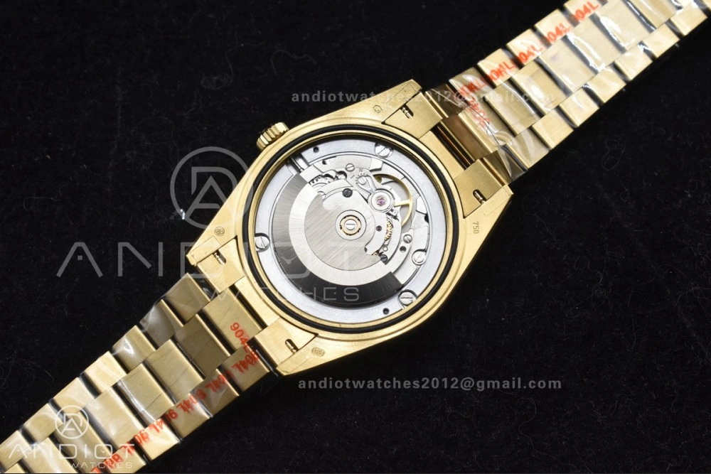 Lightweight DayDate 40 RG GMF Tungsten Weighted 904L Steel Black Dial with Crystal Markers On President Bracelet A2836 V 701