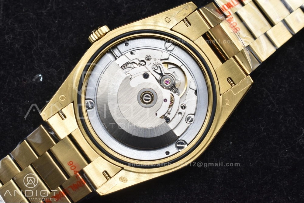 Lightweight DayDate 40 RG GMF Tungsten Weighted 904L Steel Black Dial with Crystal Markers On President Bracelet A2836 V 701