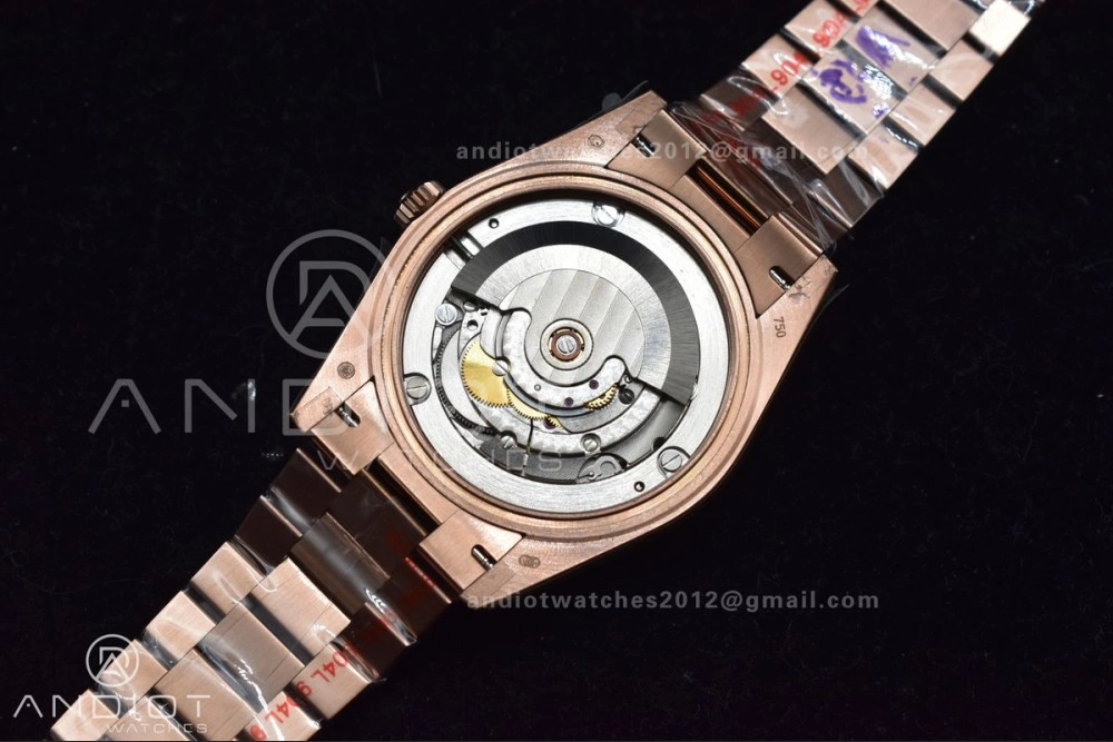 DayDate 40 RG GMF Tungsten Weighted 904L Steel Green Dial Roman Markers on President Bracelet A2836 V Casual 709