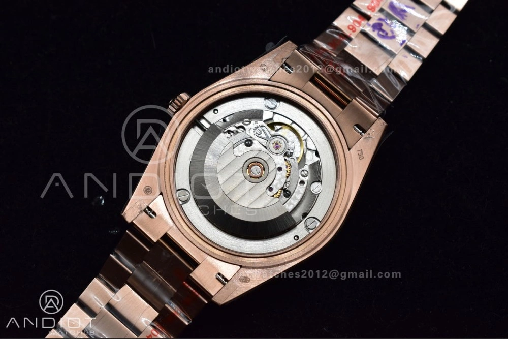 DayDate 40 RG GMF Tungsten Weighted 904L Steel Green Dial Roman Markers on President Bracelet A2836 V Casual 709