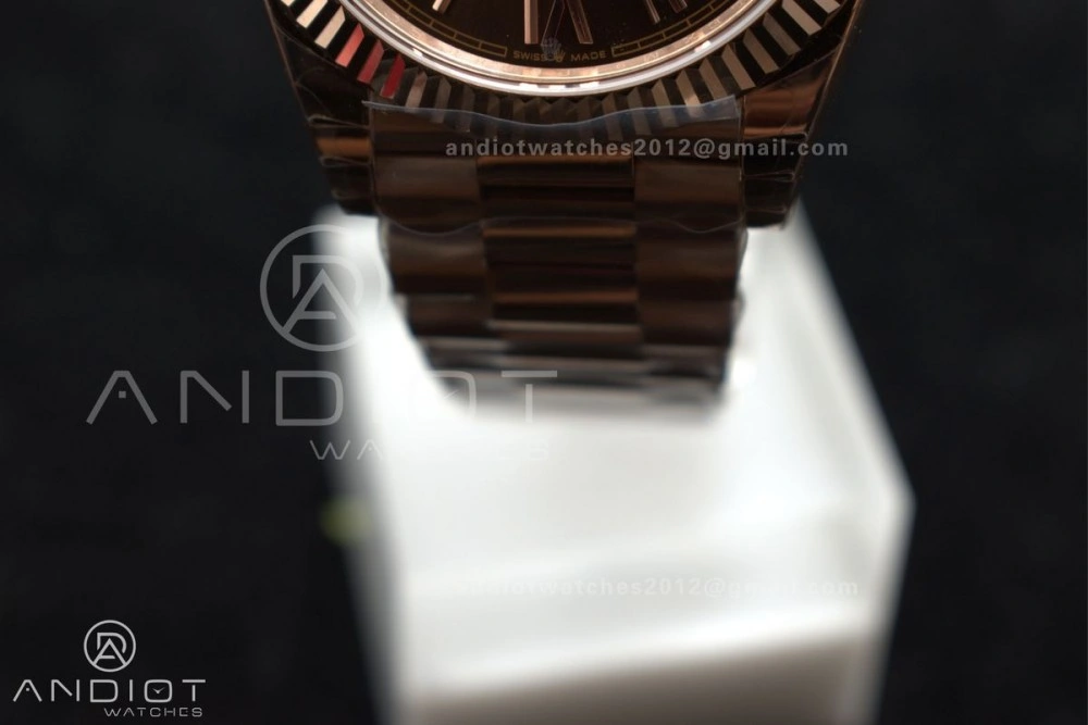 Reliable DayDate 40 RG GSF Gain Weight Brown Roman Dial on President Bracelet A 712