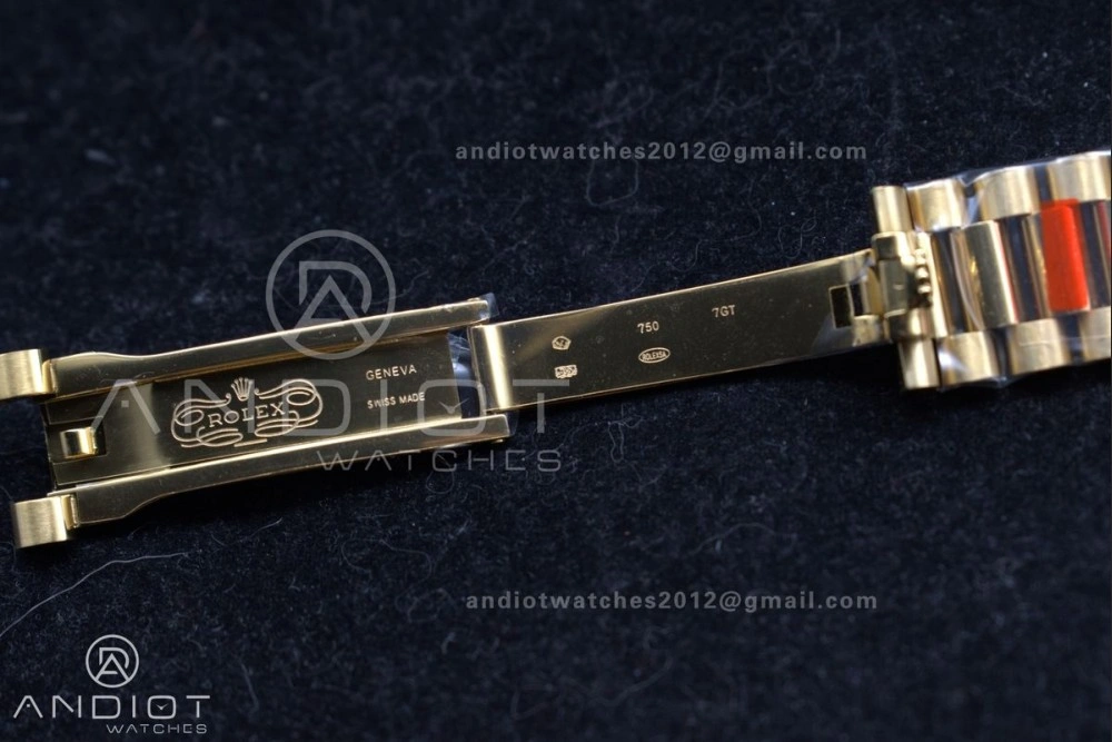 Thermal DayDate 40 RG GSF Gain Weight Gold Roman Dial on President Bracelet A 390
