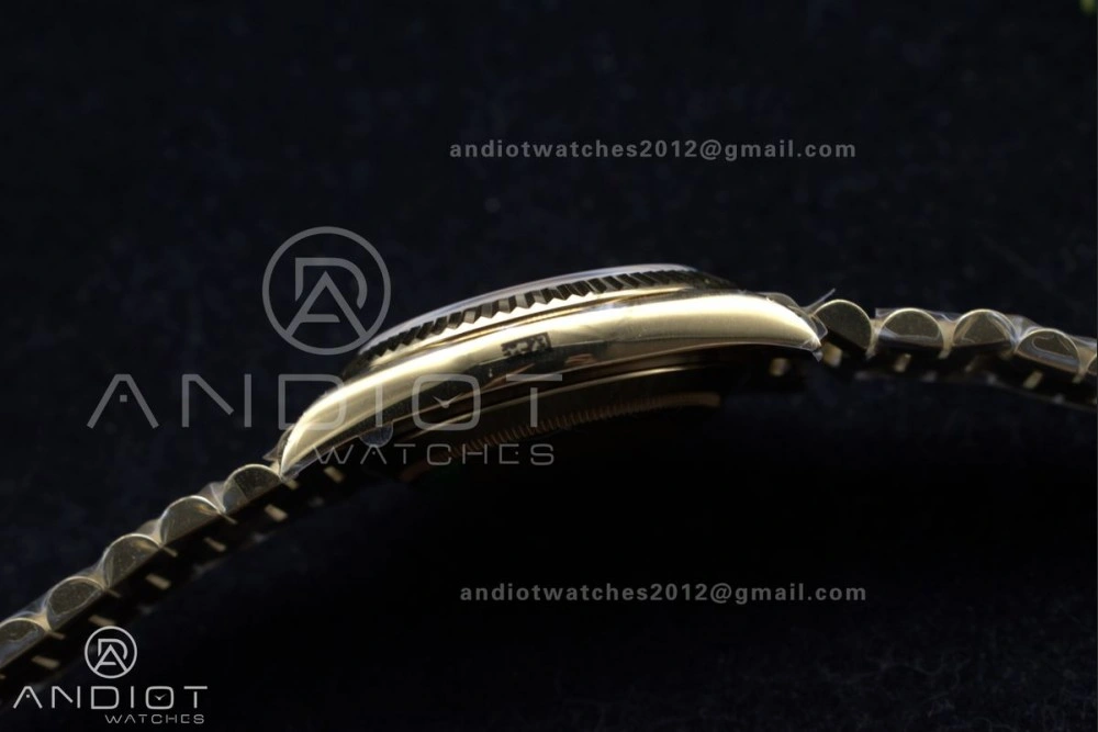 Thermal DayDate 40 RG GSF Gain Weight Gold Roman Dial on President Bracelet A 390