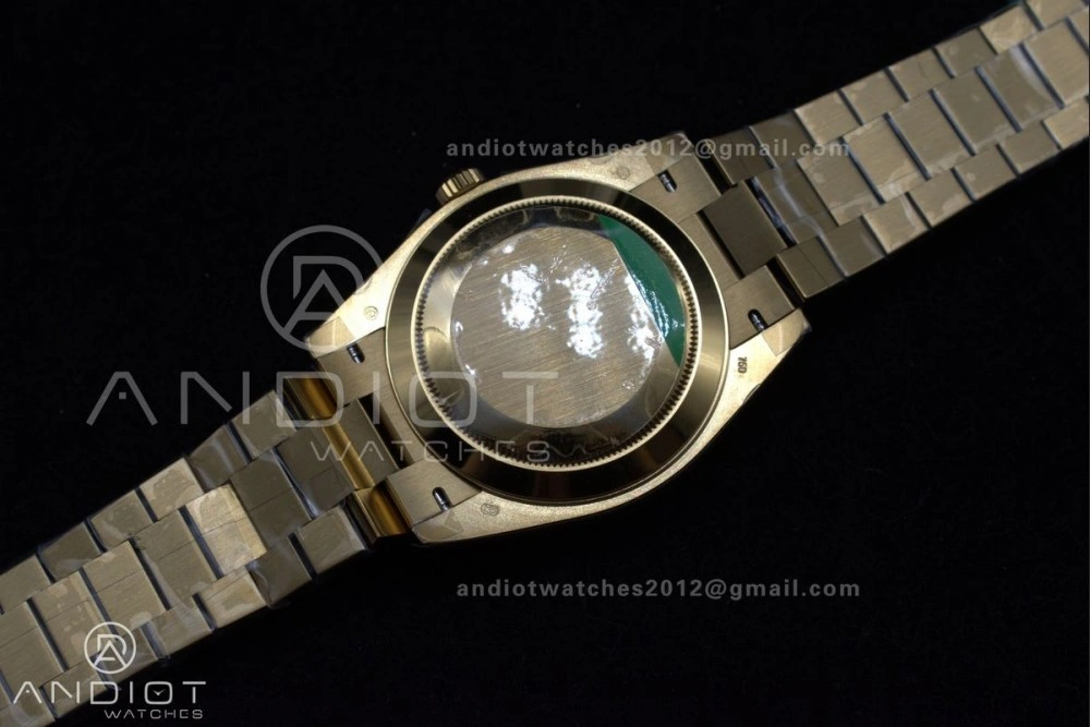 Thermal DayDate 40 RG GSF Gain Weight Gold Roman Dial on President Bracelet A 390