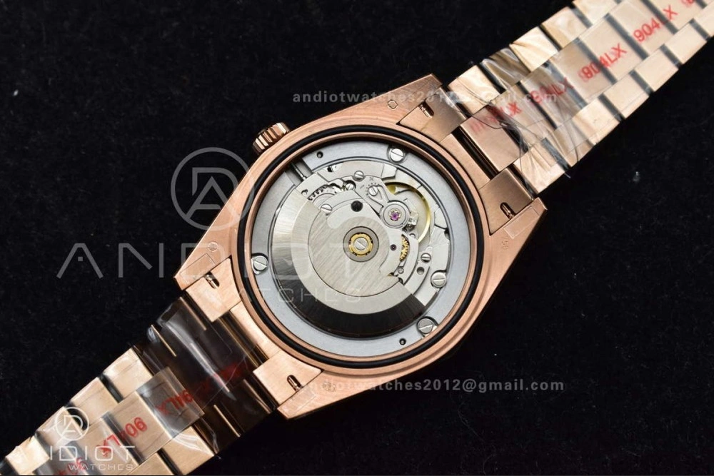 Contemporary DayDate 40 RG JDF 904L Steel Meteorite Dial Crystal Markers On President Bracelet A 708