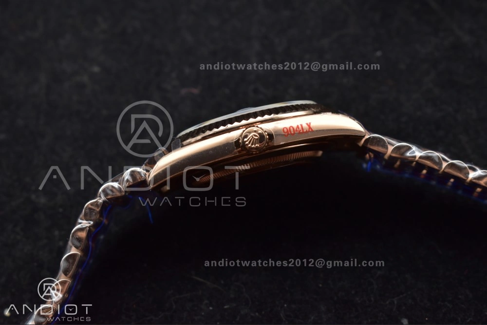 AllSeason DayDate 40 RG QF Best Edition 904L Steel Slate Ombre Dial on President Bracelet A2836 V4 (Gain Weight) 711