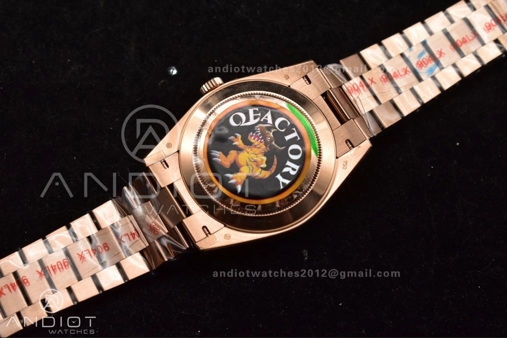 AllSeason DayDate 40 RG QF Best Edition 904L Steel Slate Ombre Dial on President Bracelet A2836 V4 (Gain Weight) 711