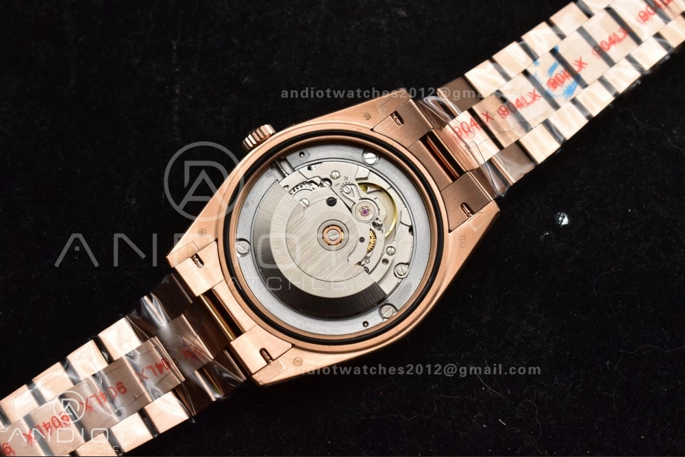 AllSeason DayDate 40 RG QF Best Edition 904L Steel Slate Ombre Dial on President Bracelet A2836 V4 (Gain Weight) 711