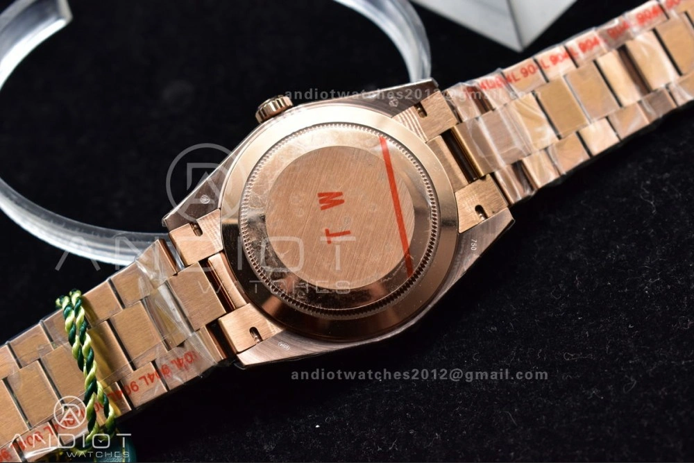 Comfortable DayDate 40 RG TWF 316L Steel Meteorite Dial Crystal Markers on President Bracelet A 402