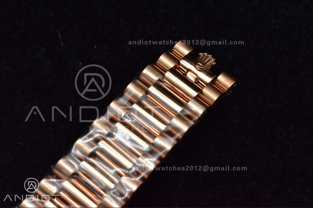 Comfortable DayDate 40 RG TWF 316L Steel Meteorite Dial Crystal Markers on President Bracelet A 402