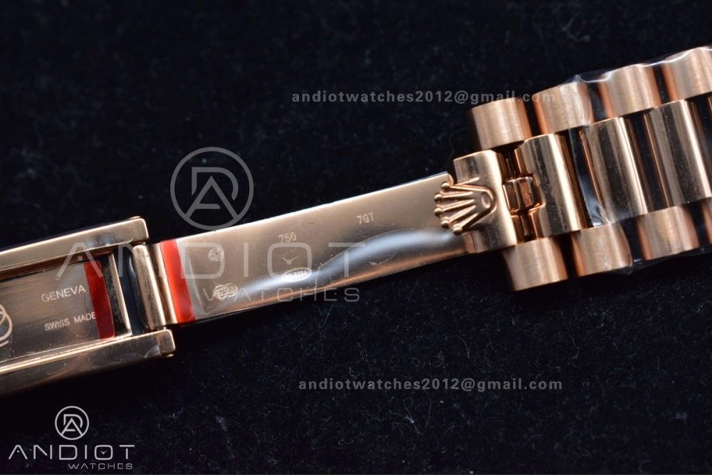 Comfortable DayDate 40 RG TWF 316L Steel Meteorite Dial Crystal Markers on President Bracelet A 402