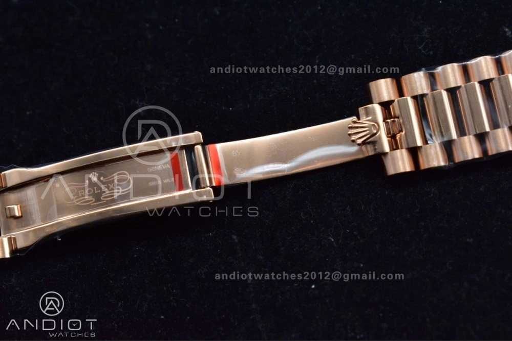 Comfortable DayDate 40 RG TWF 316L Steel Meteorite Dial Crystal Markers on President Bracelet A 402