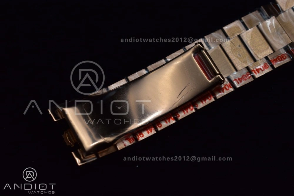 Comfortable DayDate 40 RG TWF 316L Steel Meteorite Dial Crystal Markers on President Bracelet A 402