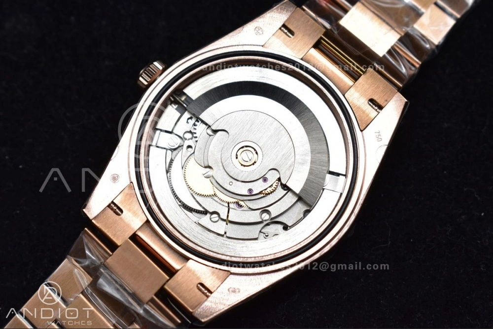 Comfortable DayDate 40 RG TWF 316L Steel Meteorite Dial Crystal Markers on President Bracelet A 402