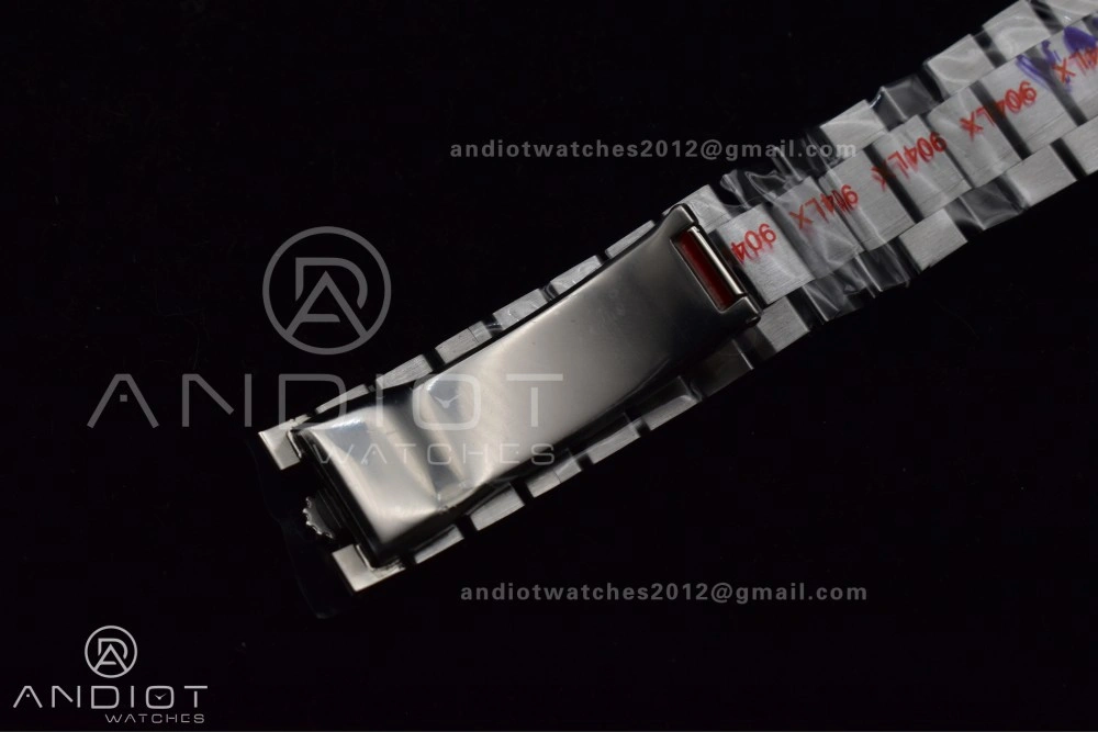 DayDate 40 SS GMF 904L Steel Black Crystal Dial on President Bracelet A2836 V3 (Gain Weight) Original 713