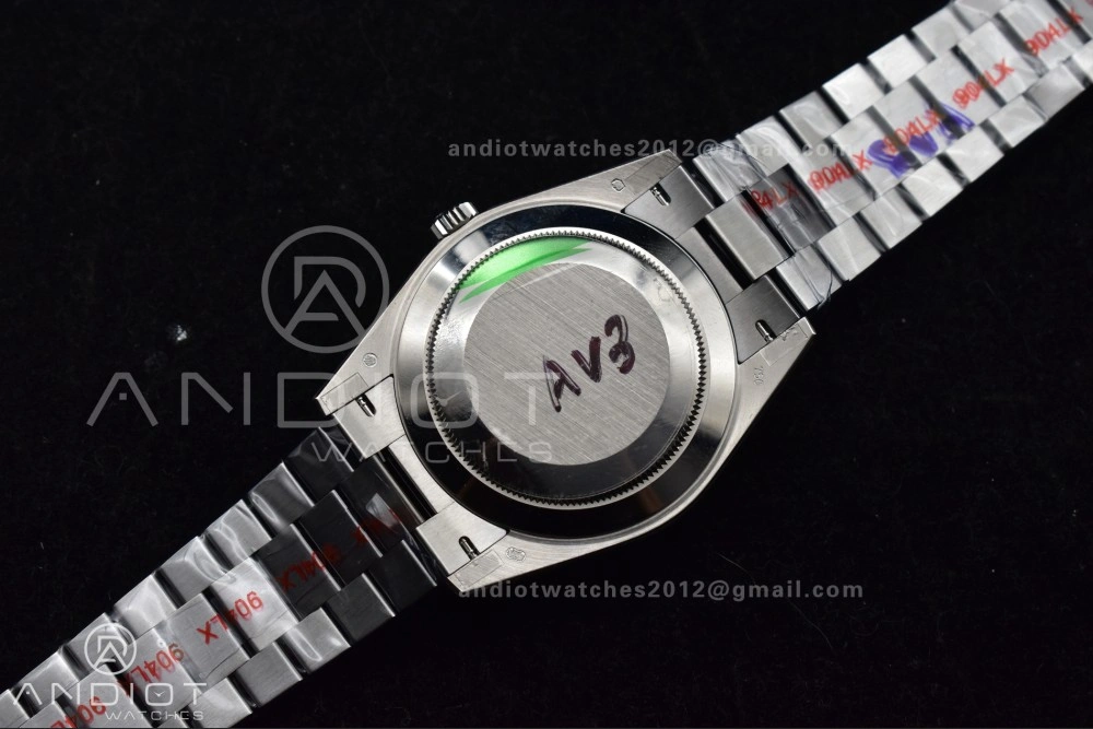 DayDate 40 SS GMF 904L Steel Black Crystal Dial on President Bracelet A2836 V3 (Gain Weight) Original 713
