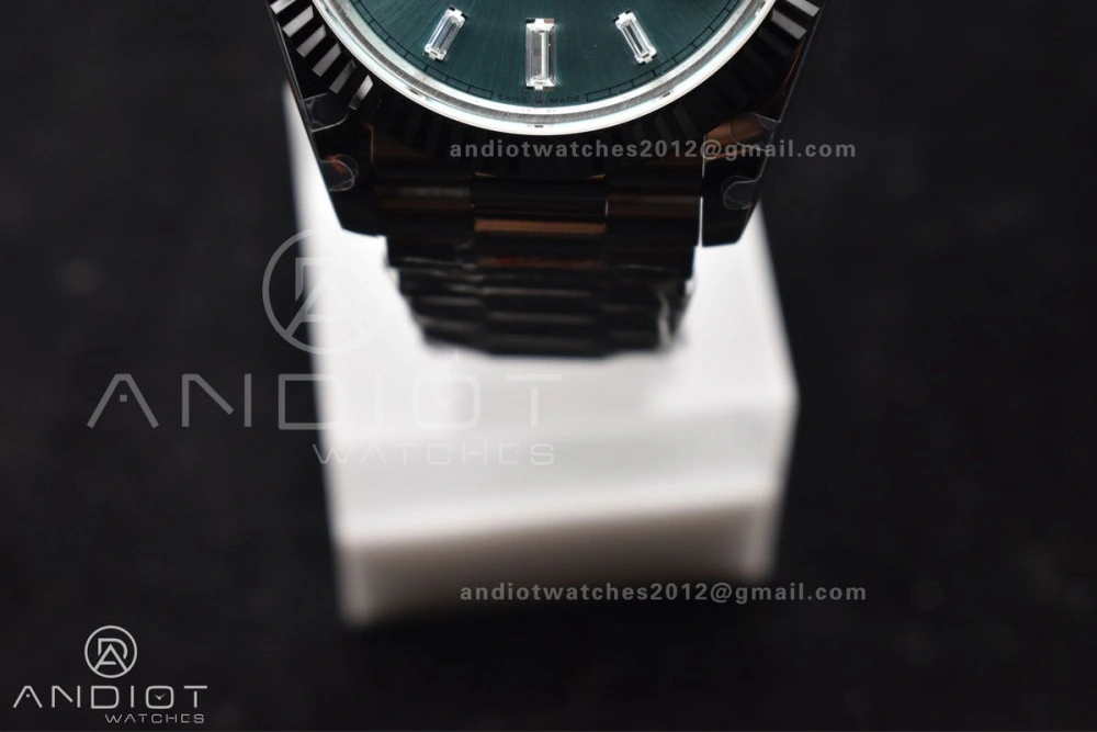 DayDate 40 SS GMF 904L Steel Ice Blue Stick Dial On President Bracelet A3255 V Tailored 714