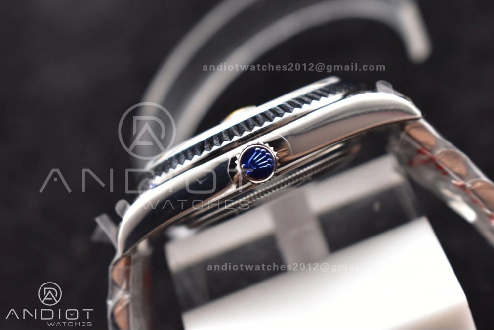 DayDate 40 SS GMF 904L Steel Iced Blue Dial Arabic Markers on President Bracelet A3255 V Packable 710