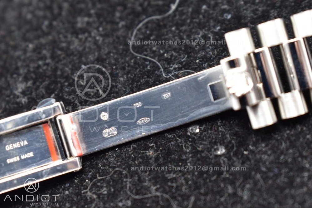 DayDate 40 SS GMF 904L Steel Iced Blue Dial Arabic Markers on President Bracelet A3255 V Packable 710