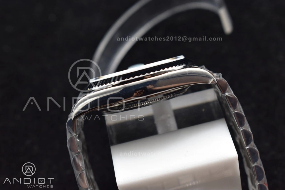 Durable DayDate 40 SS GMF 904L Steel Iced Blue Dial Roman Markers On President Bracelet A3255 V 715