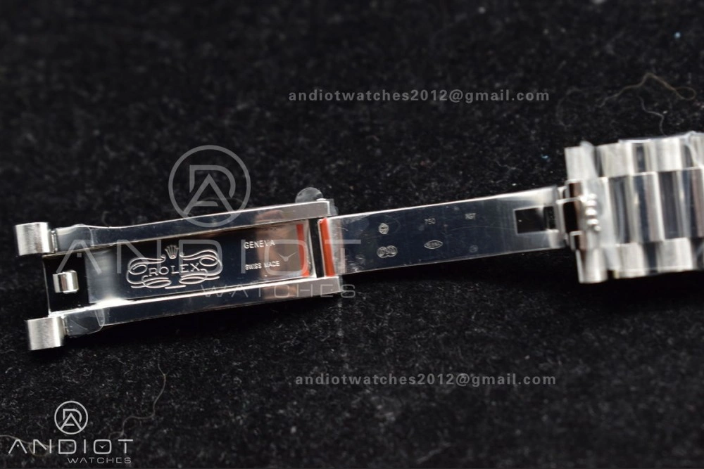 Durable DayDate 40 SS GMF 904L Steel Iced Blue Dial Roman Markers On President Bracelet A3255 V 715