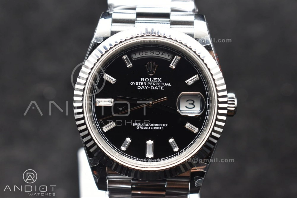 Seasonal DayDate 40 SS GMF Gain Weight Black Crystal Dial On President Bracelet A 717
