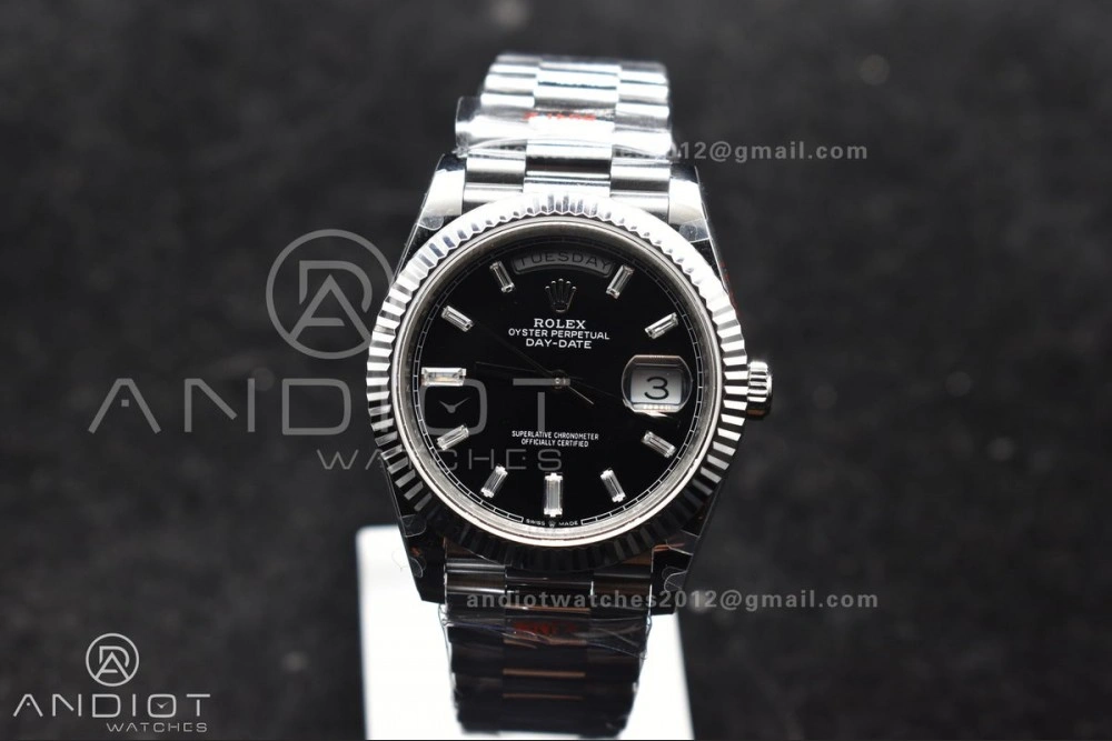 Seasonal DayDate 40 SS GMF Gain Weight Black Crystal Dial On President Bracelet A 717