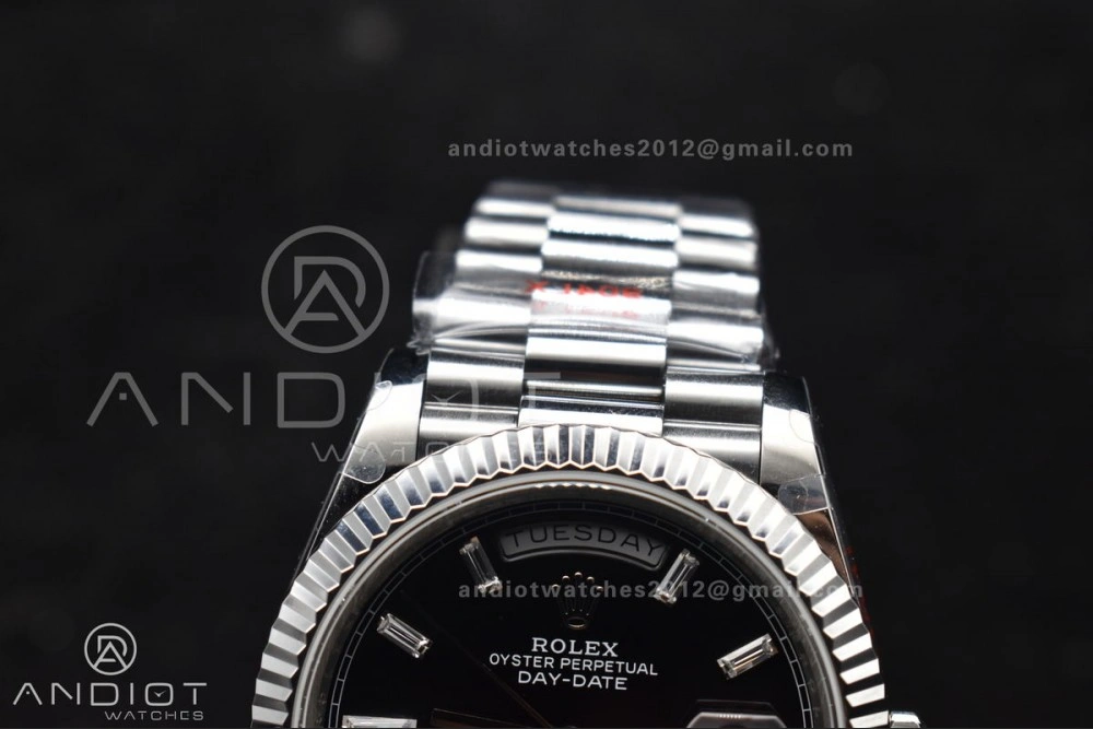 Seasonal DayDate 40 SS GMF Gain Weight Black Crystal Dial On President Bracelet A 717