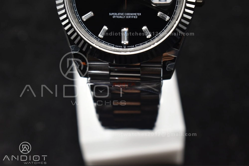 Seasonal DayDate 40 SS GMF Gain Weight Black Crystal Dial On President Bracelet A 717