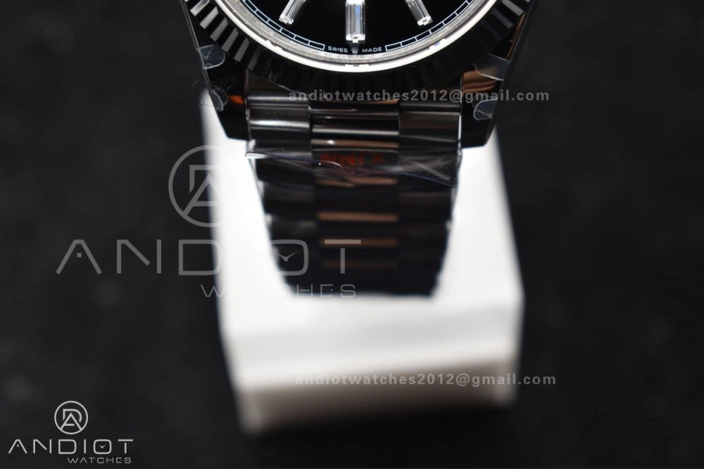 Seasonal DayDate 40 SS GMF Gain Weight Black Crystal Dial On President Bracelet A 717