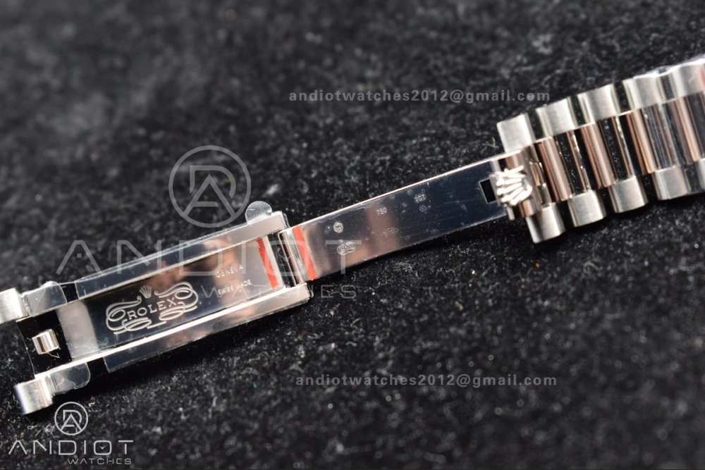Bright DayDate 40 SS GMF Gain Weight Ice Blue Stick Dial on President Bracelet A 716