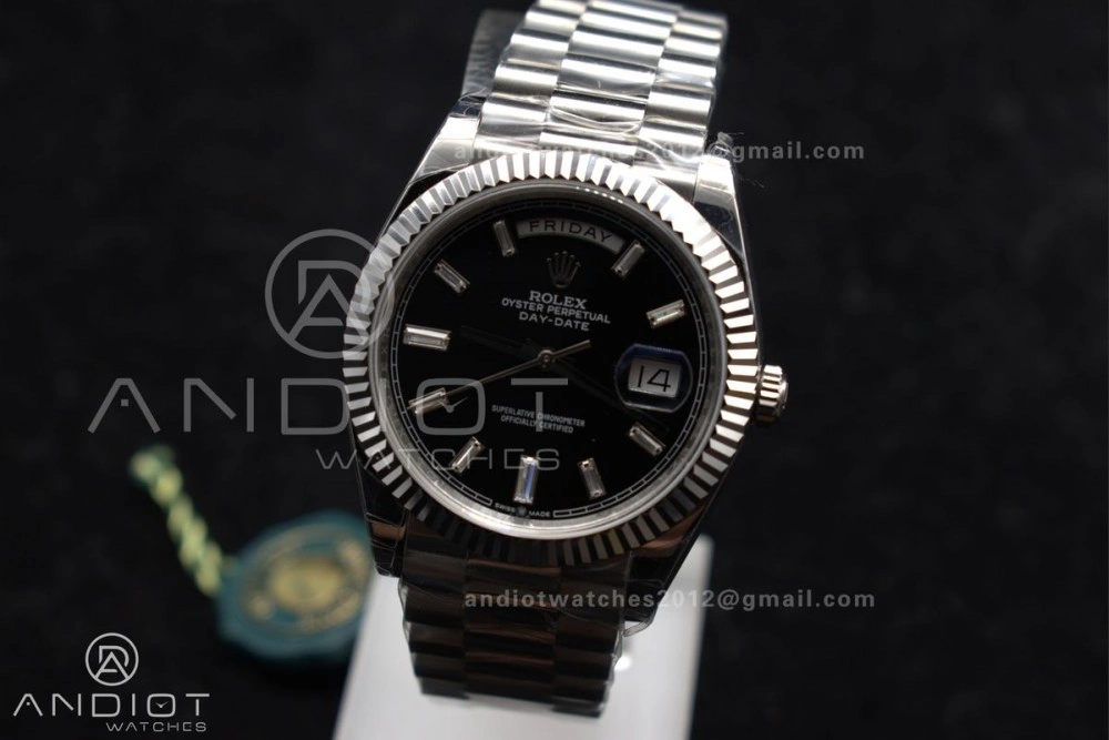 Thermal DayDate 40 SS GSF Gain Weight Black Crystal Dial on President Bracelet A 718