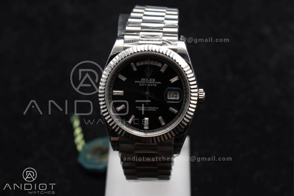 Thermal DayDate 40 SS GSF Gain Weight Black Crystal Dial on President Bracelet A 718