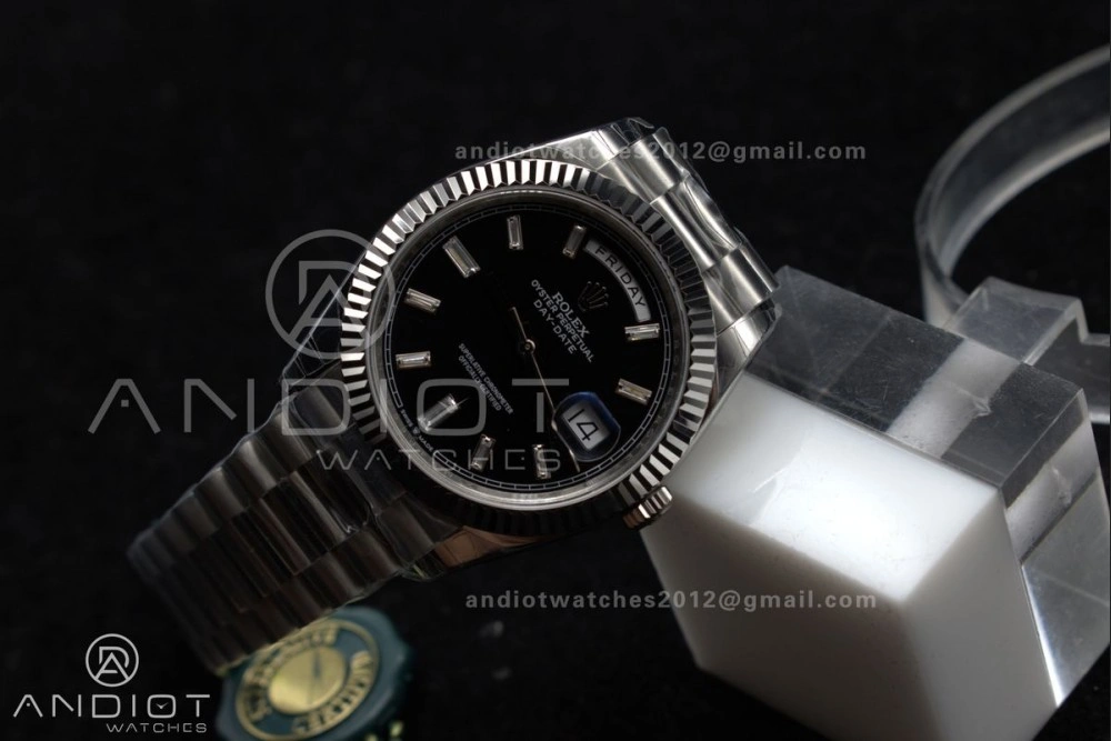 Thermal DayDate 40 SS GSF Gain Weight Black Crystal Dial on President Bracelet A 718