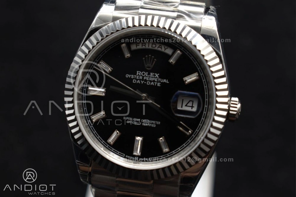 Thermal DayDate 40 SS GSF Gain Weight Black Crystal Dial on President Bracelet A 718