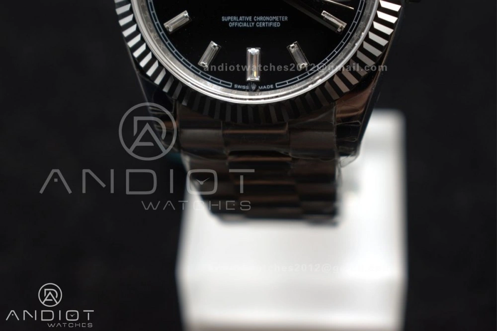 Thermal DayDate 40 SS GSF Gain Weight Black Crystal Dial on President Bracelet A 718