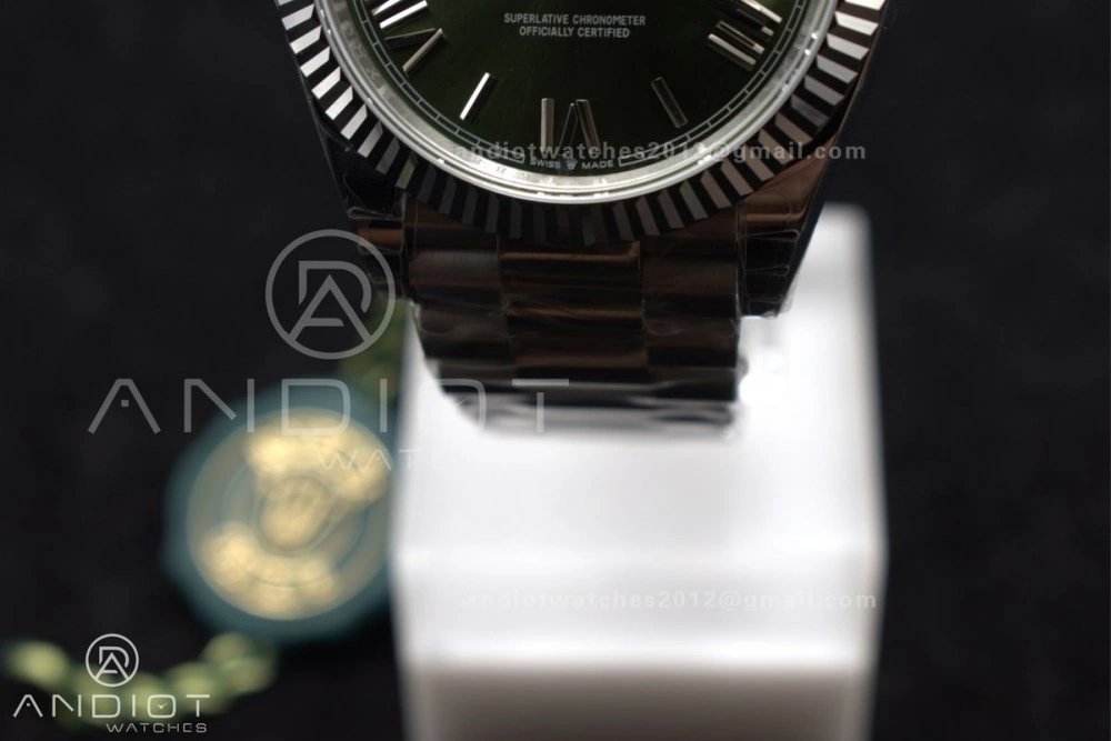 DayDate 40 SS GSF Gain Weight Green Roman Dial Bezel on President Bracelet A Flexible 719
