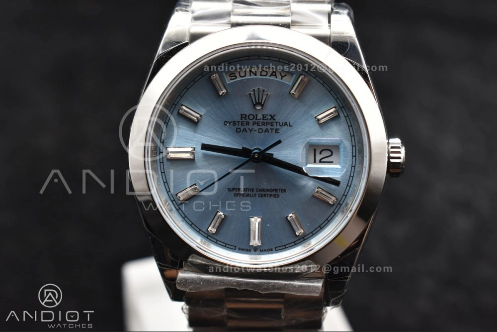 DayDate 40 SS GSF Gain Weight Iced Blue Crystal Dial On President Bracelet A Unique 720