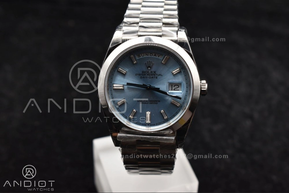 DayDate 40 SS GSF Gain Weight Iced Blue Crystal Dial On President Bracelet A Unique 720