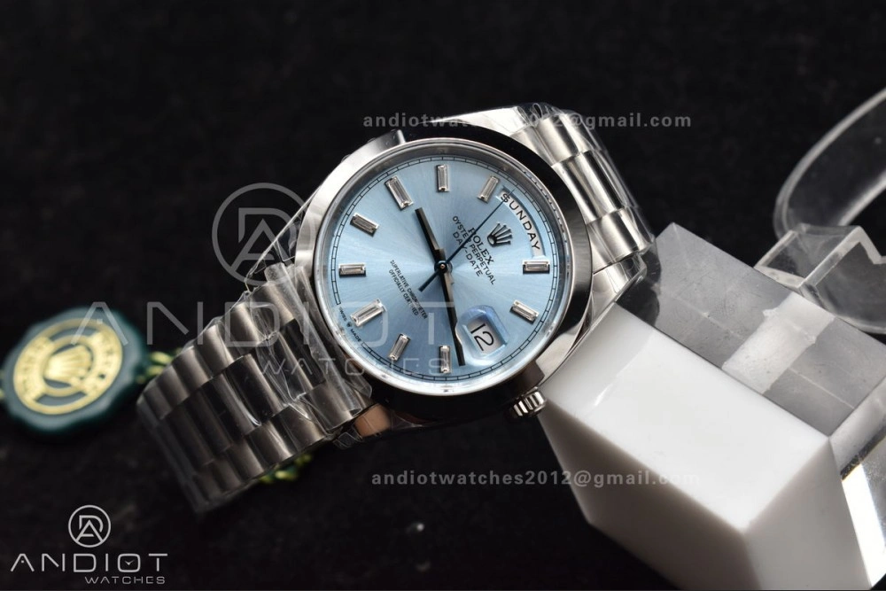DayDate 40 SS GSF Gain Weight Iced Blue Crystal Dial On President Bracelet A Unique 720