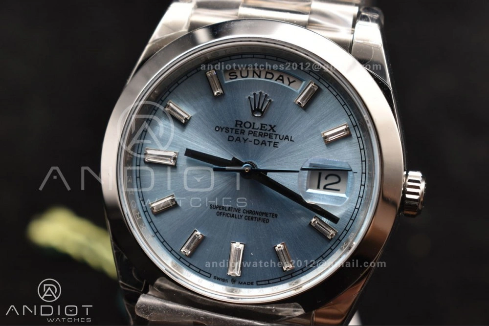 DayDate 40 SS GSF Gain Weight Iced Blue Crystal Dial On President Bracelet A Unique 720