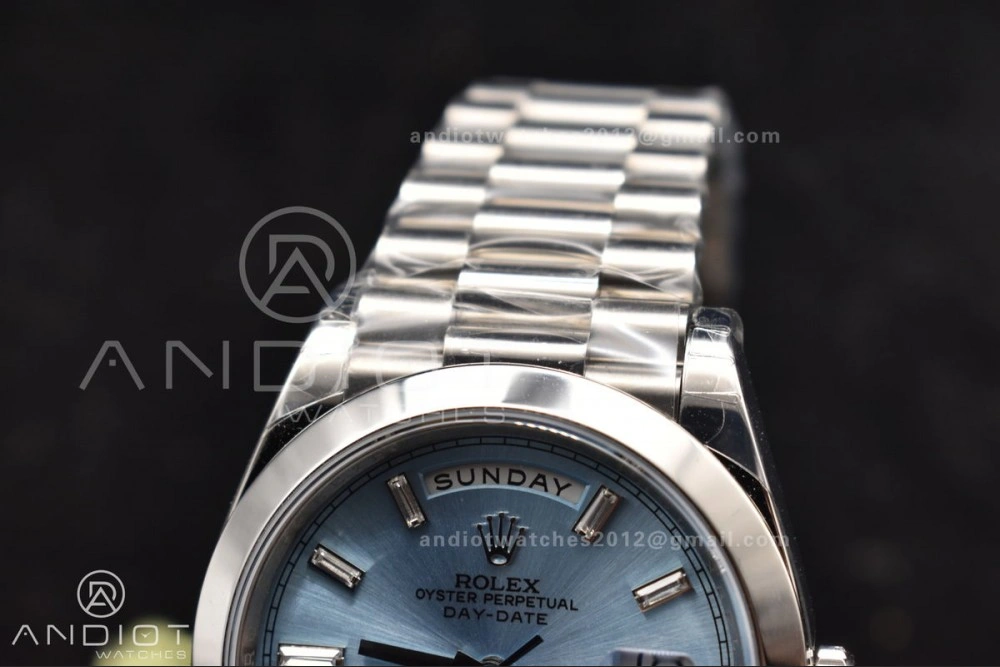 DayDate 40 SS GSF Gain Weight Iced Blue Crystal Dial On President Bracelet A Unique 720