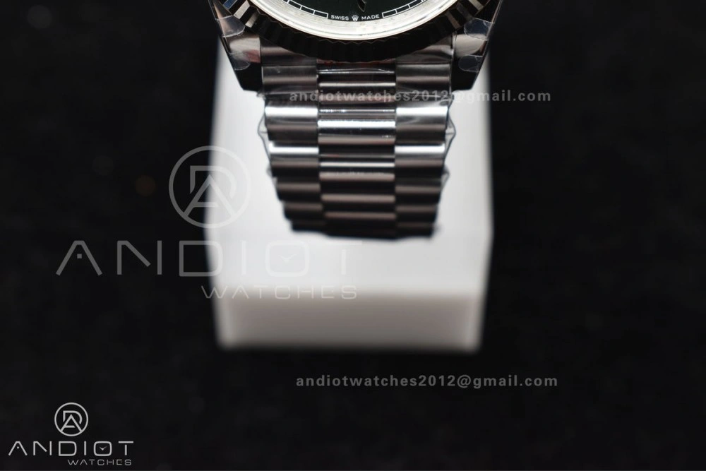 Breathable DayDate 40 SS JDF 904L Steel Green Arabic Dial on President Bracelet VR3255 V3 (Gain Weight) 722