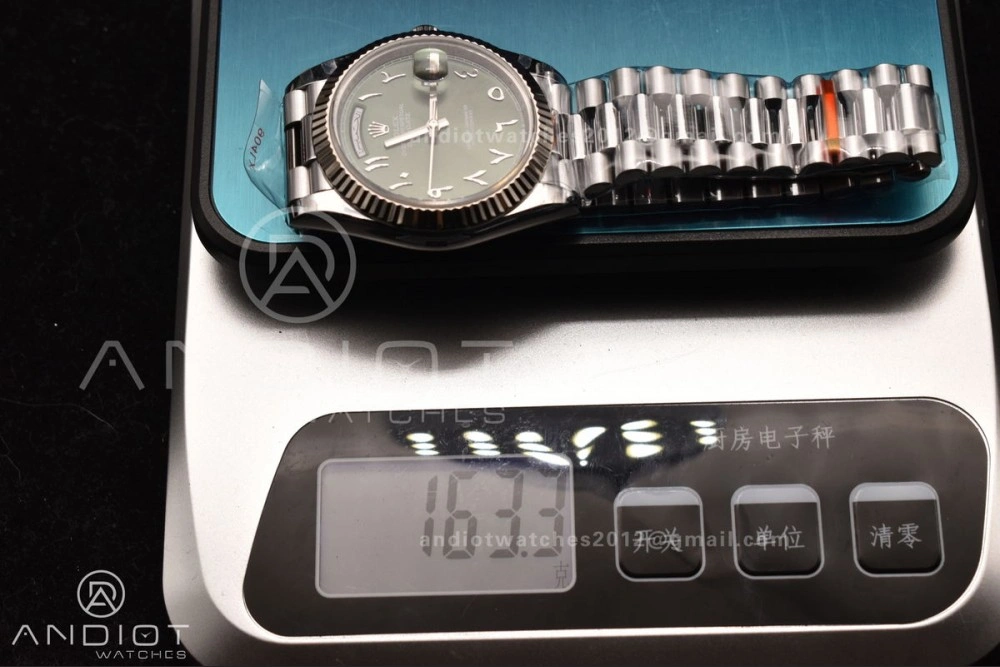 Breathable DayDate 40 SS JDF 904L Steel Green Arabic Dial on President Bracelet VR3255 V3 (Gain Weight) 722