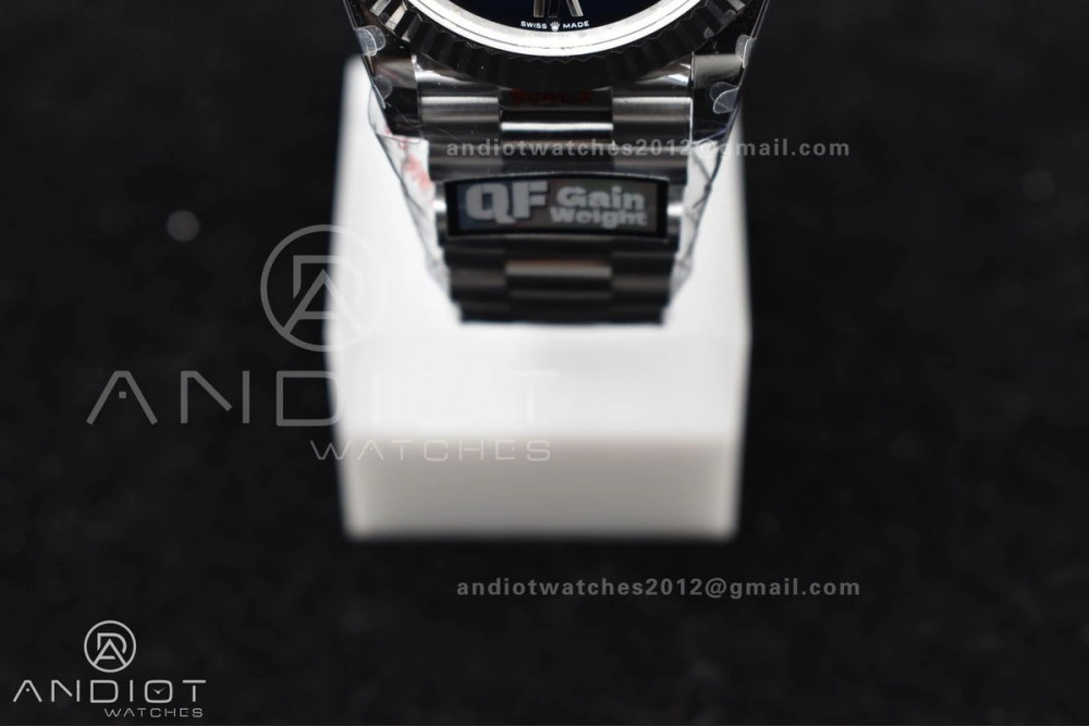 EyeCatching DayDate 40 SS QF Best Edition 904L Steel Blue Black Dial on President Bracelet A2836 V4 (Gain Weight) 724