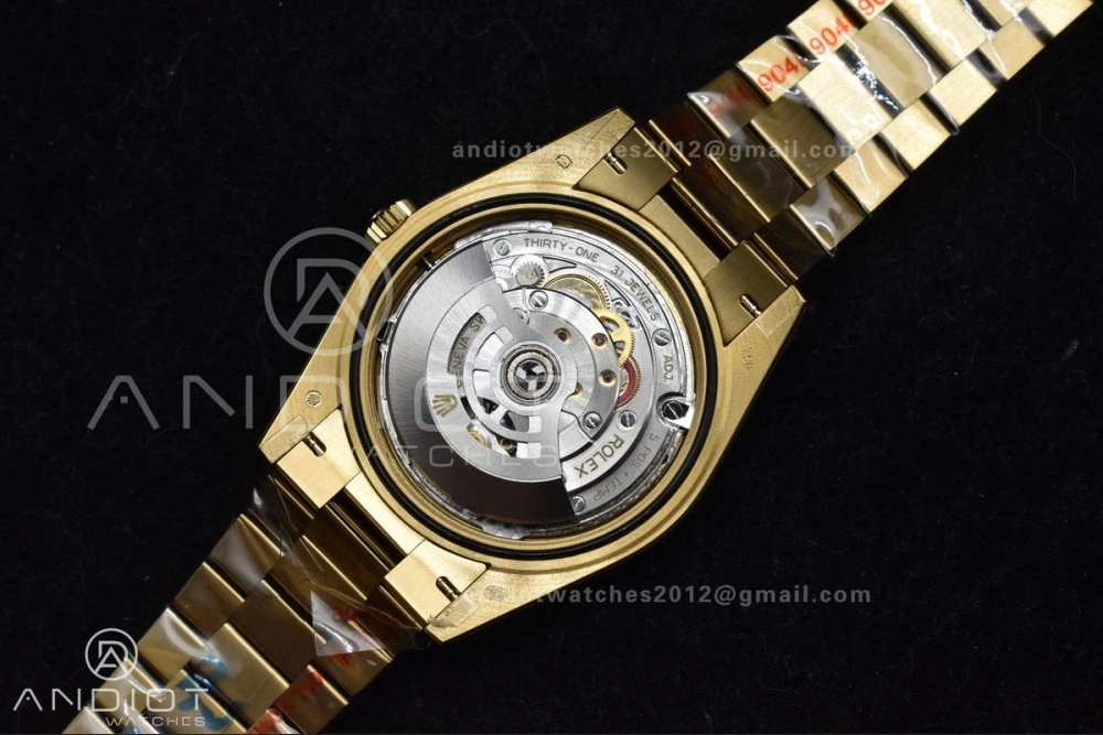 DayDate 40 YG GMF Gain Weight 904L Steel Gold Dial Diamond Markers On President Bracelet A3255 V Fashionable 723