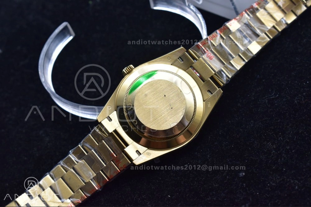 DayDate 40 YG GMF Plated 904L Steel Checked Dial Crystal Markers On President Bracelet A2836 V Practical 772