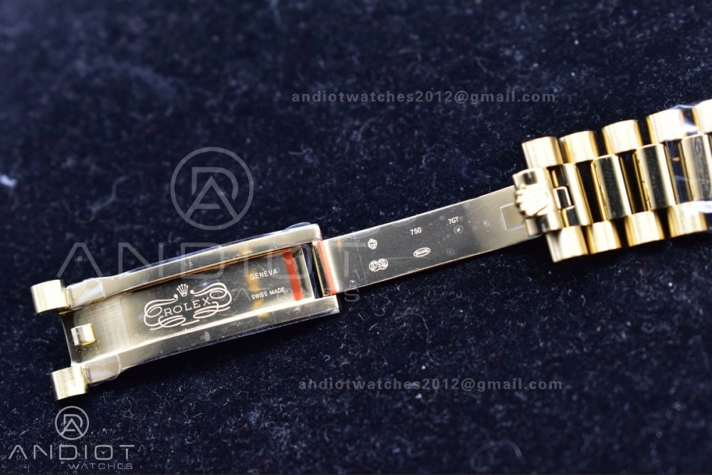 DayDate 40 YG GMF Plated 904L Steel Checked Dial Crystal Markers On President Bracelet A2836 V Practical 772