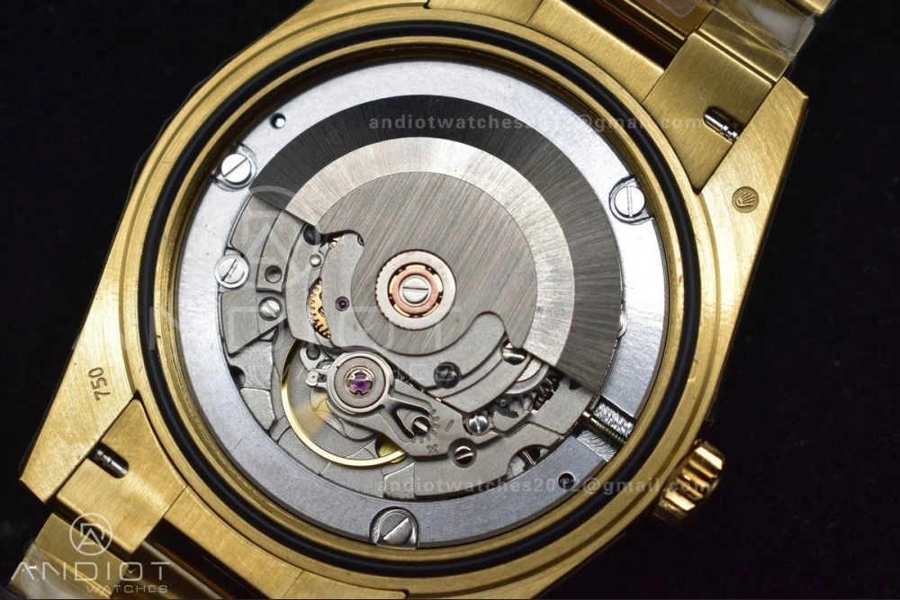 DayDate 40 YG GMF Plated 904L Steel Checked Dial Crystal Markers On President Bracelet A2836 V Practical 772